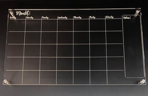 Engraved Acrylic Dry Erase Calendar/Chore Chart