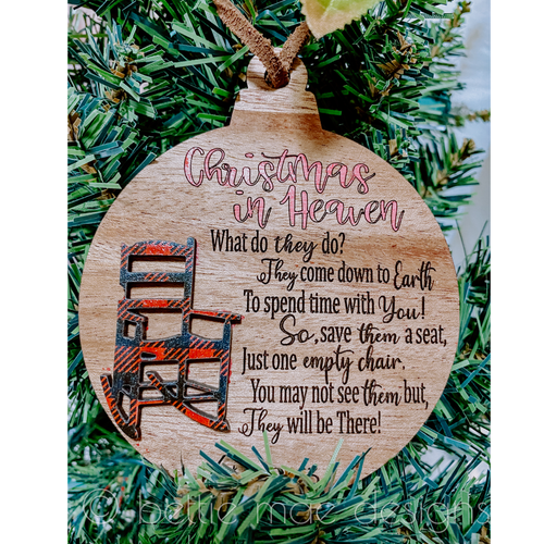 Wood Christmas in Heaven Ornament