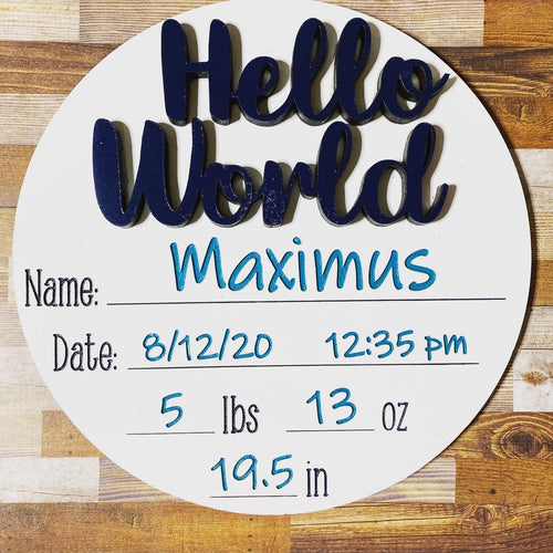Hello World Birth Announcement Sign