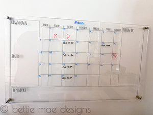 Engraved Acrylic Dry Erase Calendar/Chore Chart