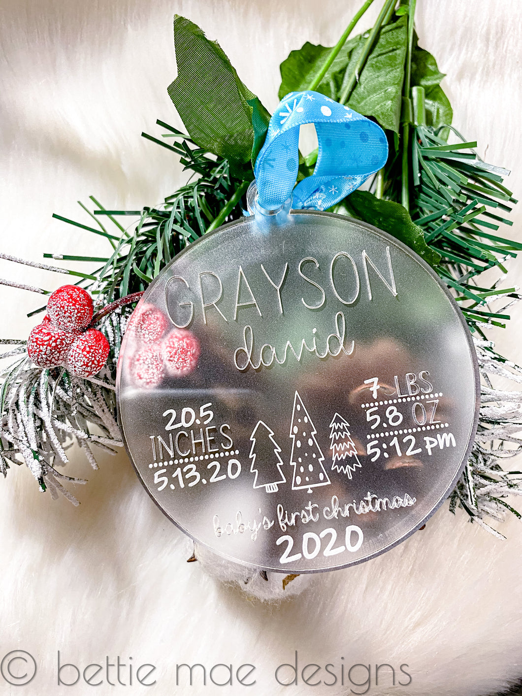 Custom Engraved Acrylic Ornament