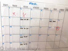 Load image into Gallery viewer, Engraved Acrylic Dry Erase Calendar/Chore Chart