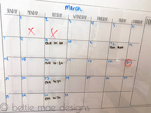 Engraved Acrylic Dry Erase Calendar/Chore Chart