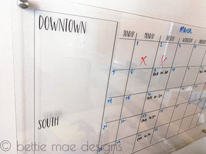 Engraved Acrylic Dry Erase Calendar/Chore Chart